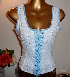 CORPETTO SANGALLO con lacci raso, ricami, perline