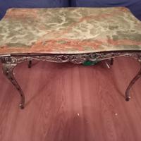 Tavolino Vintage anni '60 in Onice Verde e Ottone