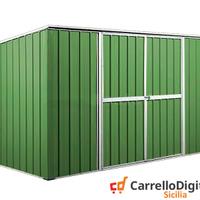 Casetta giardino in Acciaio 345x186 verde chiaro
