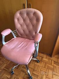 Sedia poltrona girevole  Rosa Glam da recuperare