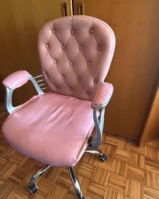 Sedia poltrona girevole  Rosa Glam da recuperare
