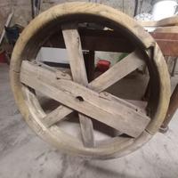 Antica ruota in legno proveniente da un mulino