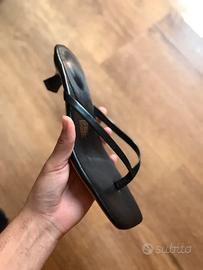 Infradito kitten heels sandali punta quadrata