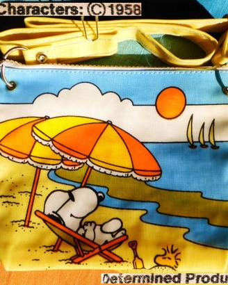 🏖️ VINTAGE SNOOPY Astuccio Borsetta Spiaggia Mare