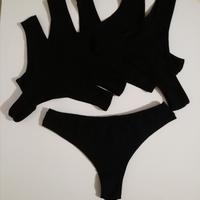 6 PAIA DI MUTANDINE DONNA NERE TAGLIA 3 O M