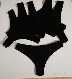 6 PAIA DI MUTANDINE DONNA NERE TAGLIA 3 O M