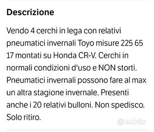 cerchi honda cr-v 1.6 i-dtec 160 cv awd 