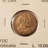 CITTÁ DEL VATICANO 10 CENTESIMI 1939
