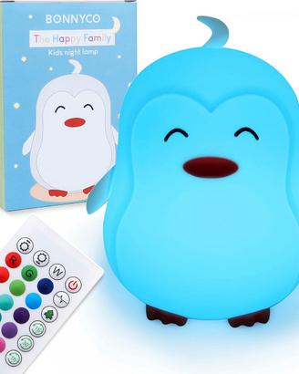 Luce notturna bambini pinguino con telecomando