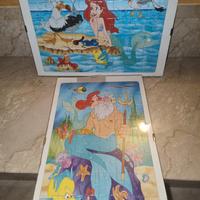 Puzzle Disney con quadri Ariel e Tritone anni 90