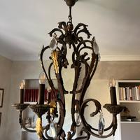 Lampadario ferro battuto