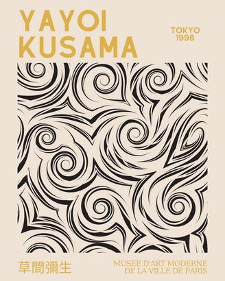 poster Yayoi Kusama Wallart formato A3 japan stile