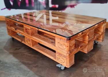 tavolo basso arredamento da bancali