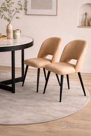 set 2 sedie in velluto moderne 