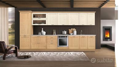 CUCINA RUSTICA CON ANTE IN LEGNO DI ABETE NUOVA