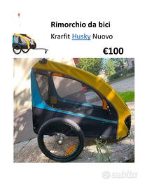 Rimorchio Bici Klarfit Husky Vario 2 In 1 - Per Cani, 240L, Carico 40kg, Tessuto Oxford 600D