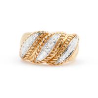 Anello fascia in oro con diamanti