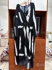 Abito lungo bianco e nero Shein Curve taglia 2XL