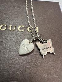 Collana farfalla e cuore Gucci originali