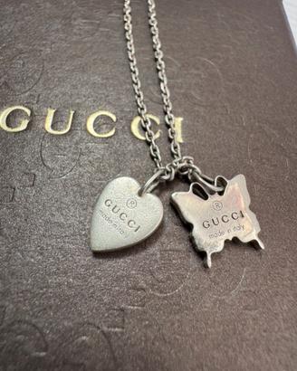 Collana farfalla e cuore Gucci originali