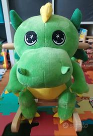 Dinosauro di Peluche a Dondolo in Legno con Suoni 