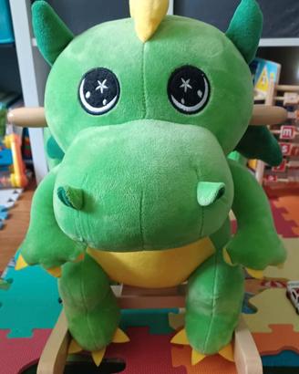 Dinosauro di Peluche a Dondolo in Legno con Suoni 