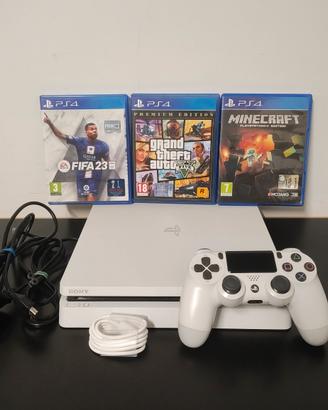 Playstation 4 Slim bianca completa di giochi PS4
