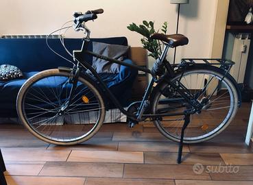 Bici città btwin Uomo telaio alto blu metallizzato