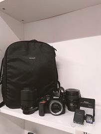 Reflex Nikon D5500 + 2 Obiettivi + Zaino + 2 Batte