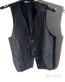 Gilet in Vera Pelle tg 44 Made in Italy Biker