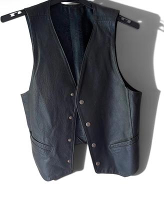Gilet in Vera Pelle tg 44 Made in Italy Biker