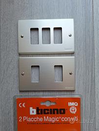 2 Placche BTicino Magic Alluminio Oxidal 2/3 posti