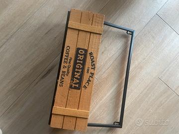 Porta piante appendibile legno industrial