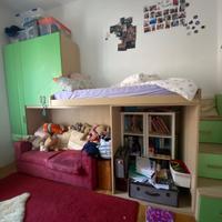 Armadio con letto singolo a soppalco bambino/ragaz