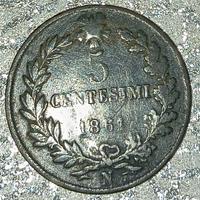 Regno d'Italia 5 centesimi 1861 N