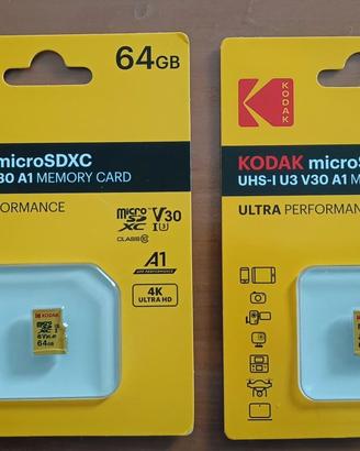 Coppia Micro Sd Kodak 64 Gb - nuove