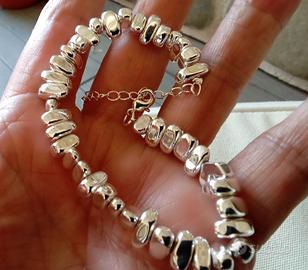 Bracciale donna pepite argento
