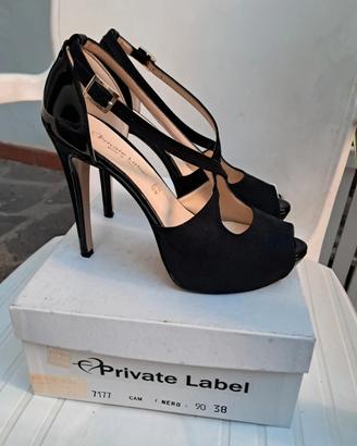 scarpe donna PRIVATE LABEL nere vera pelle tg 38