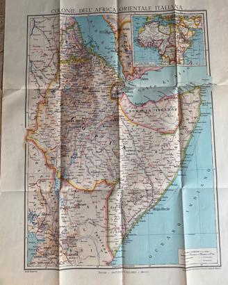 Cartina Geografica: COLONIE DELL’AFRICA ORIENTALE