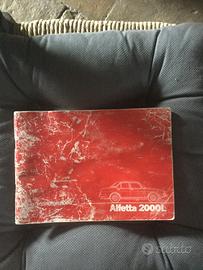 Alfetta 2000 L libretto uso e manutenzione