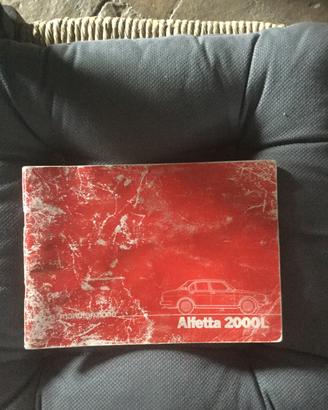 Alfetta 2000 L libretto uso e manutenzione