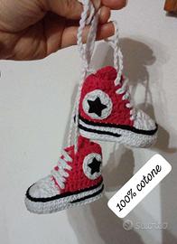 Scarpine neonati uncinetto personalizzate COTONE