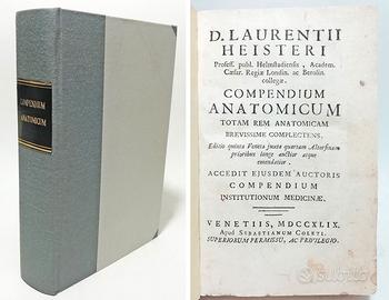 COMPENDIUM ANATOMICUM - D. LAURENTII HEISTERI 1749