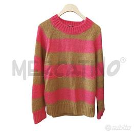 MAGLIONE D COS FUCSIA MARRONE MOHAIR LANA