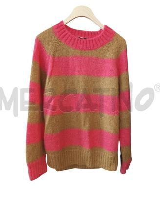 MAGLIONE D COS FUCSIA MARRONE MOHAIR LANA