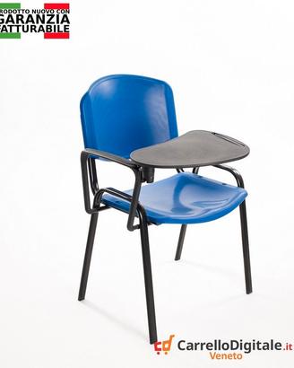Sedie convegni con ribaltina in plastica blu