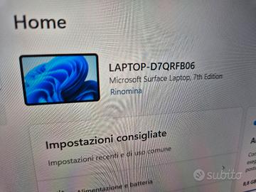 MICROSOFT SURFACE LAPTOP COPILOT + Pc 13,8" NUOVO