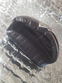 Pochette COCCINELLE originale in pelle nera croco