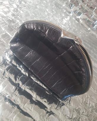 Pochette COCCINELLE originale in pelle nera croco