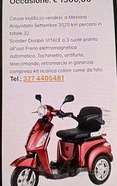 Scooter 3 ruote per anziani/disabili